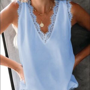 Sky Blue Lace Tank